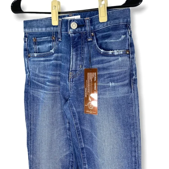 MOUSSY Tyrone skinny vintage medium wash raw hem jeans